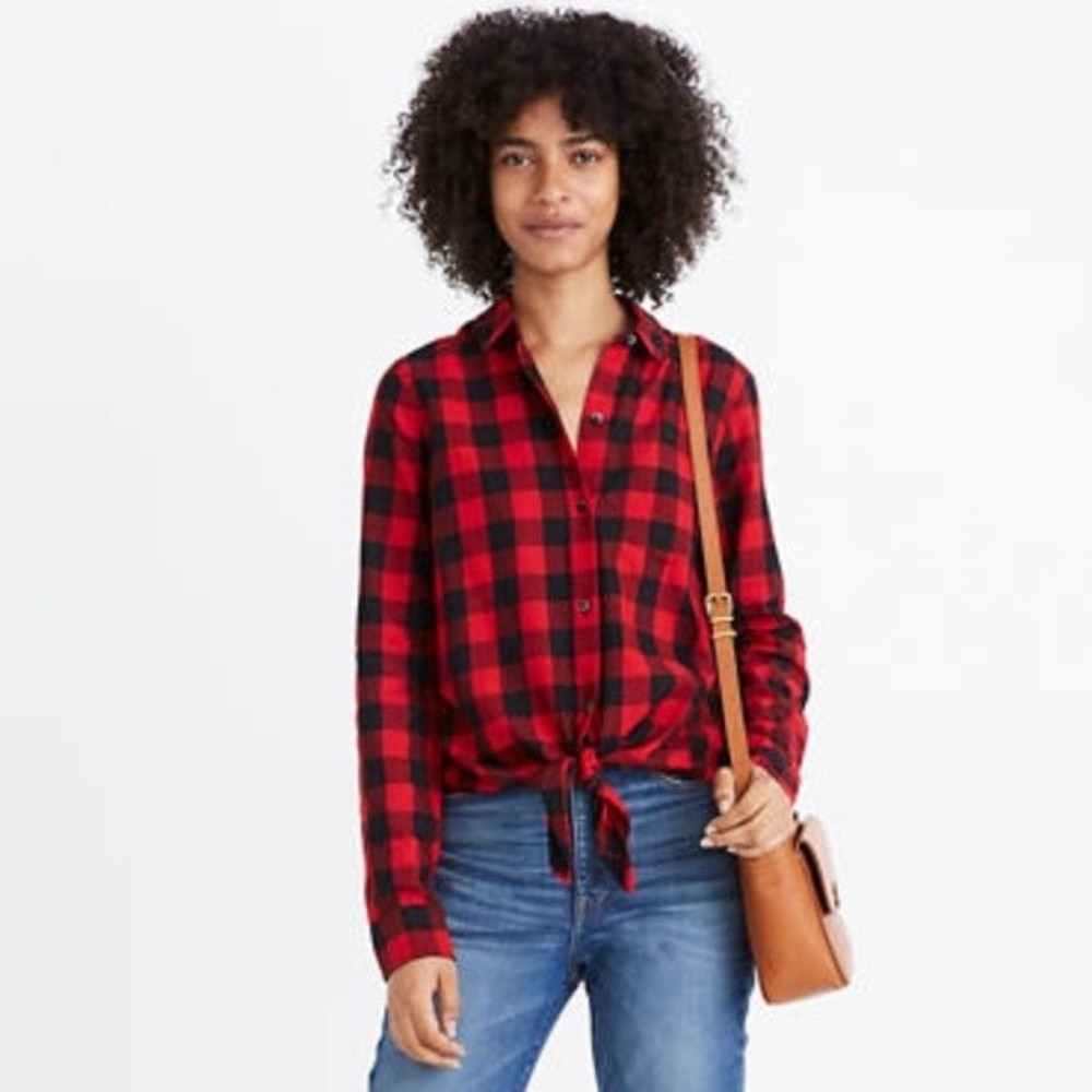 Madewell Buffalo Check Flannel Shirt Sz S $79.50